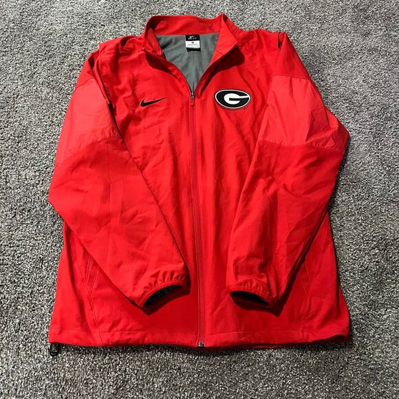 2016 Nike UGA Georgia Bulldogs On Field Full Zip Windbreaker Jacket Mens Sz M - Picture 1 of 6